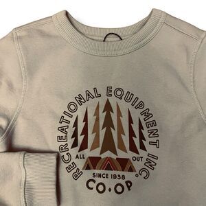 REI Trails Logo Crew Pullover Sweatshirt Kids‎ Medium